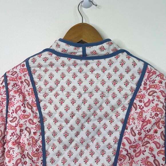 Reversible Quilted Jacket Boho Folk Print Paisley Floral Patchwork Women’s Sz XS - Picture 5 of 12